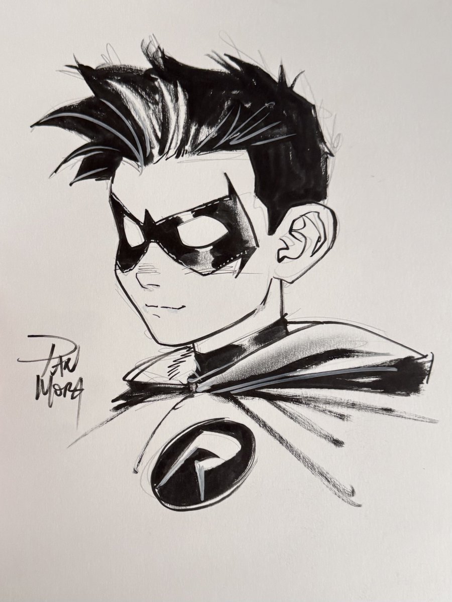 tb_png's tweet photo. GUYYYSSS!!!! LOOK!!!!!! I got a drawing of a young and smiley Damian from the legend himself today 🥹 #Robin https://t.co/gItBORrWJo