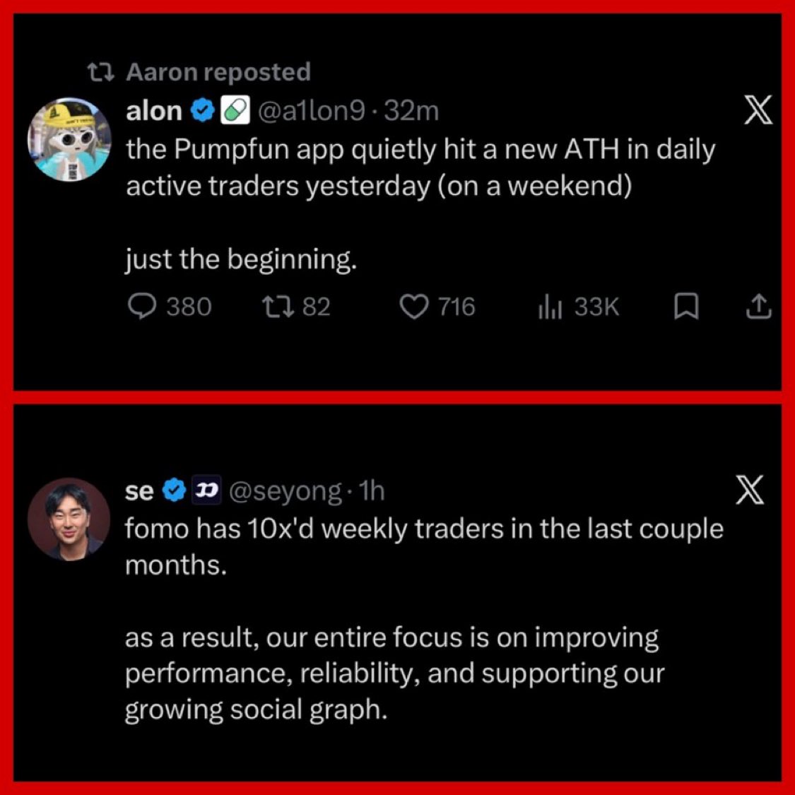crypticjourneyR's tweet photo. There’s only one way to solve this. 

@fomo vs @Pumpfun Fight card. 🥊 

Main Event @a1lon9 vs @seyong 

We can fill up the undercard with the best traders on each platform. 

AND/OR

Each founder can draft different Crypto creators.

6 months of promo then we fight. https://t.co/lZJJpV83SO