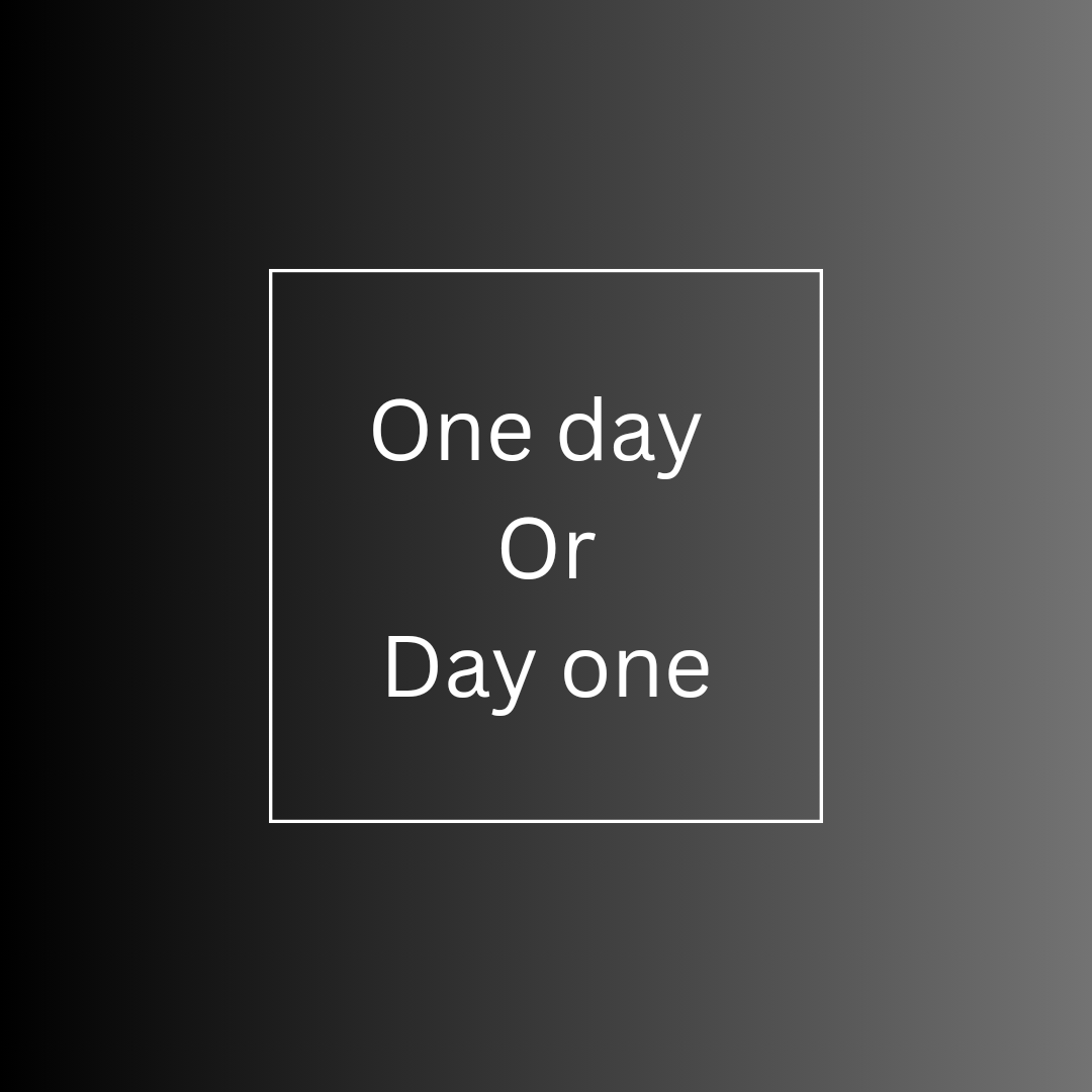 CoachZuck's tweet photo. "One Day" is a promise we make to ourselves that quietly waits in the background while "Day One" is a decision that asks for courage right now. 

Tomorrow is DAY ONE.  You decide.......   
#RollPride  #KeyCity https://t.co/ATNQozDA9I