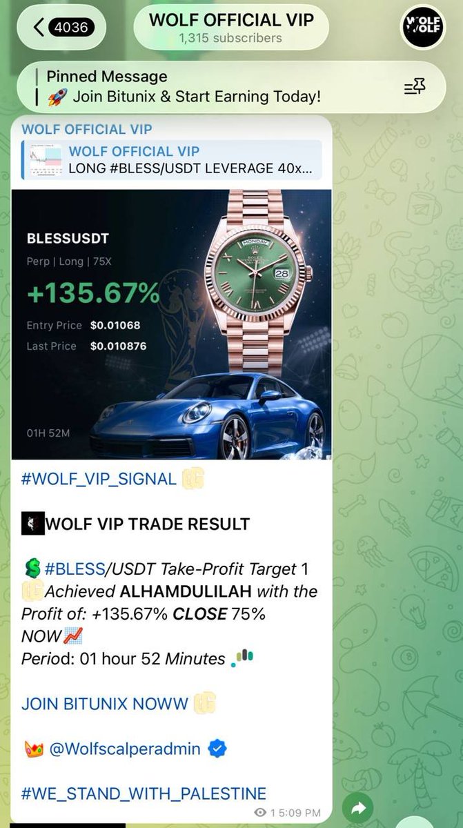 Cry_ptosurff's tweet photo. #WOLF_VIP_SIGNAL 👍
👍WOLF VIP TRADE RESULT
💵#BLESS/USDT Take-Profit Target 1 👍Achieved ALHAMDULILAH with the Profit of: +135.67% CLOSE 75% NOW📈
Period: 01 hour 52 Minutes ⏰
Free Signals: https://t.co/YLb6088apC
#Gümüş #Platin #Nasdaq #Petrol #Dxy #Dax #Silver #altin #ons #bist100 #cment #xauusd #altın #gramaltın #btc #btcusdt