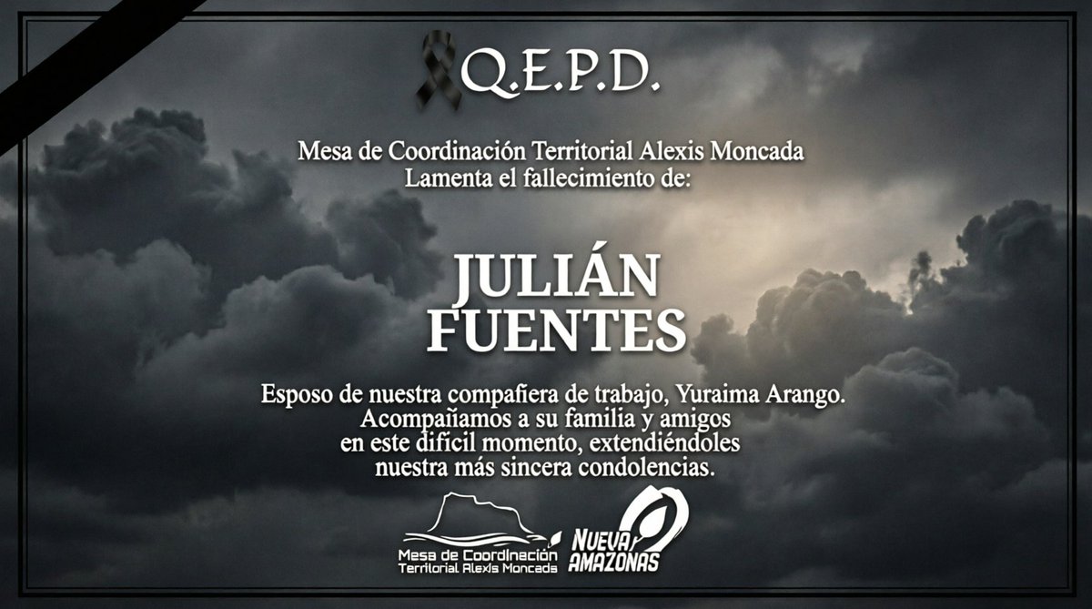 ParcelaRoselin's tweet photo. QEPD JULIAN FUENTES. https://t.co/NVC7zX1g9E