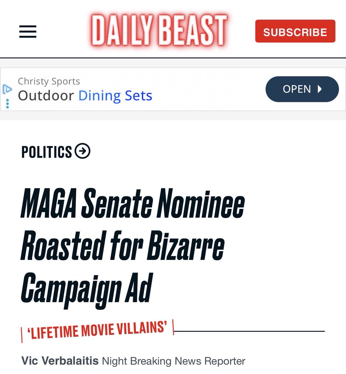 unrealheadline's tweet photo. Vic Verbalaitis disregards fake doctor and terrorist sympathizer Abdul El-Sayed cringe dance ads to mock Mike Roger’s ads instead. https://t.co/6Kb6D34748