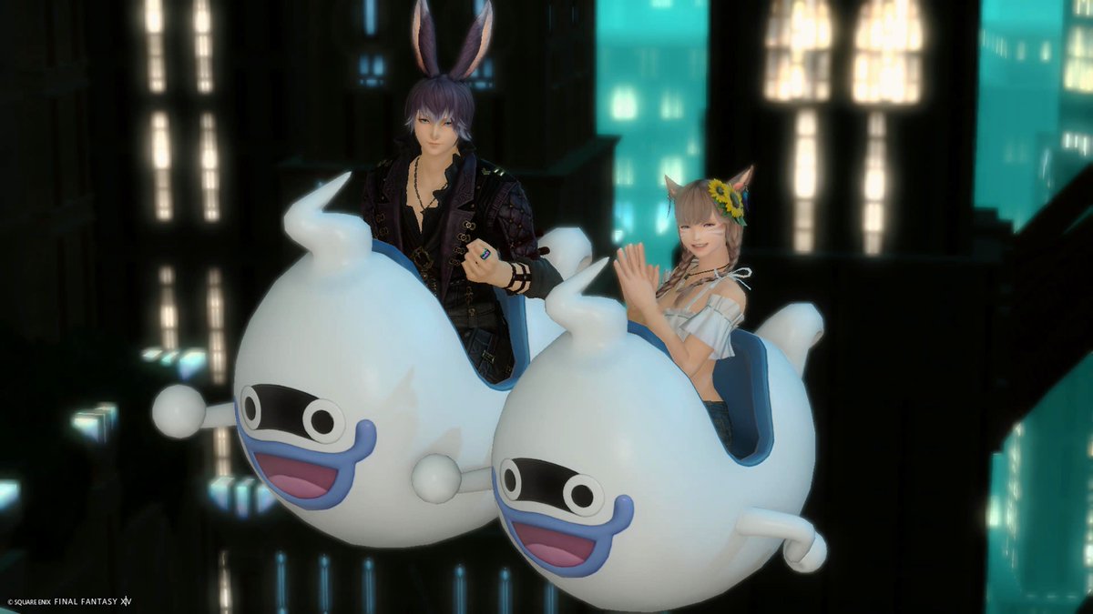 elmia_14's tweet photo. 相互さんのSoraさんと
はじめまして&amp;フレンドに🐰😺

妖怪ウォッチとアラ解放を
手伝ってくれました(ㅅ´꒳` )感謝​ᰔ

マウント3種まで先は長いけど
のんびり頑張ります𖧷 ⁺. 
 #el_m https://t.co/BlMAp3DTAD