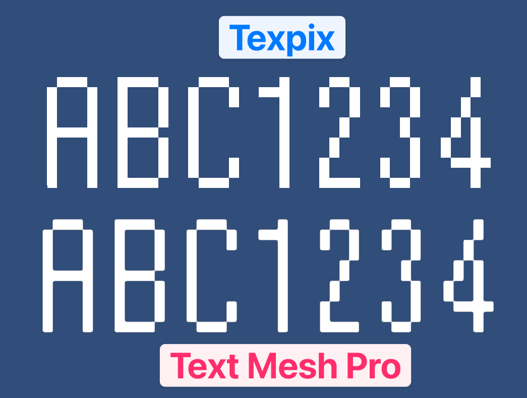 Kan_Kikuchi's tweet photo. Unityで
「ピクセルフォント使いたいけどなんか表示が変」
「TextMeshProの設定めんどい」
みたいな時に使える無料で商用利用可能なパッケージの紹介です！

ドットフォントをぼやけさせずに簡単かつキレイに表示出来る Texpix
https://t.co/3nmLzpofSx https://t.co/3te4fD13T9