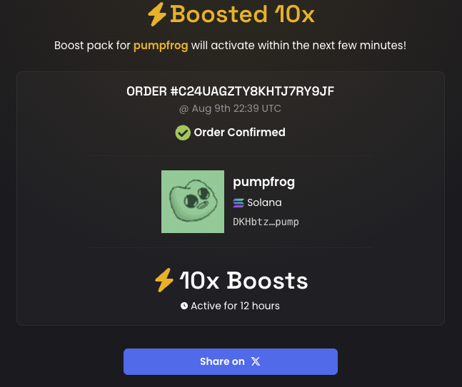 pumpfrogpf's tweet photo. Threw on a 10x boost on dex!

10% is locked community is growing! we are early! 

$pumpfrog

DKHbtzo7wjGyg693vaZ3hYzcFm2gy7nhivcohzEapump https://t.co/TyNyoGVpJZ
