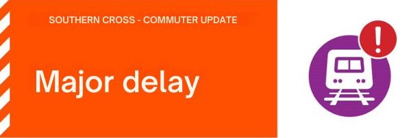VLine's tweet photo. Services are delayed due to a track fault at Footscray. 
More information at https://t.co/M6ozsRbD07 https://t.co/czoJ8TY04m