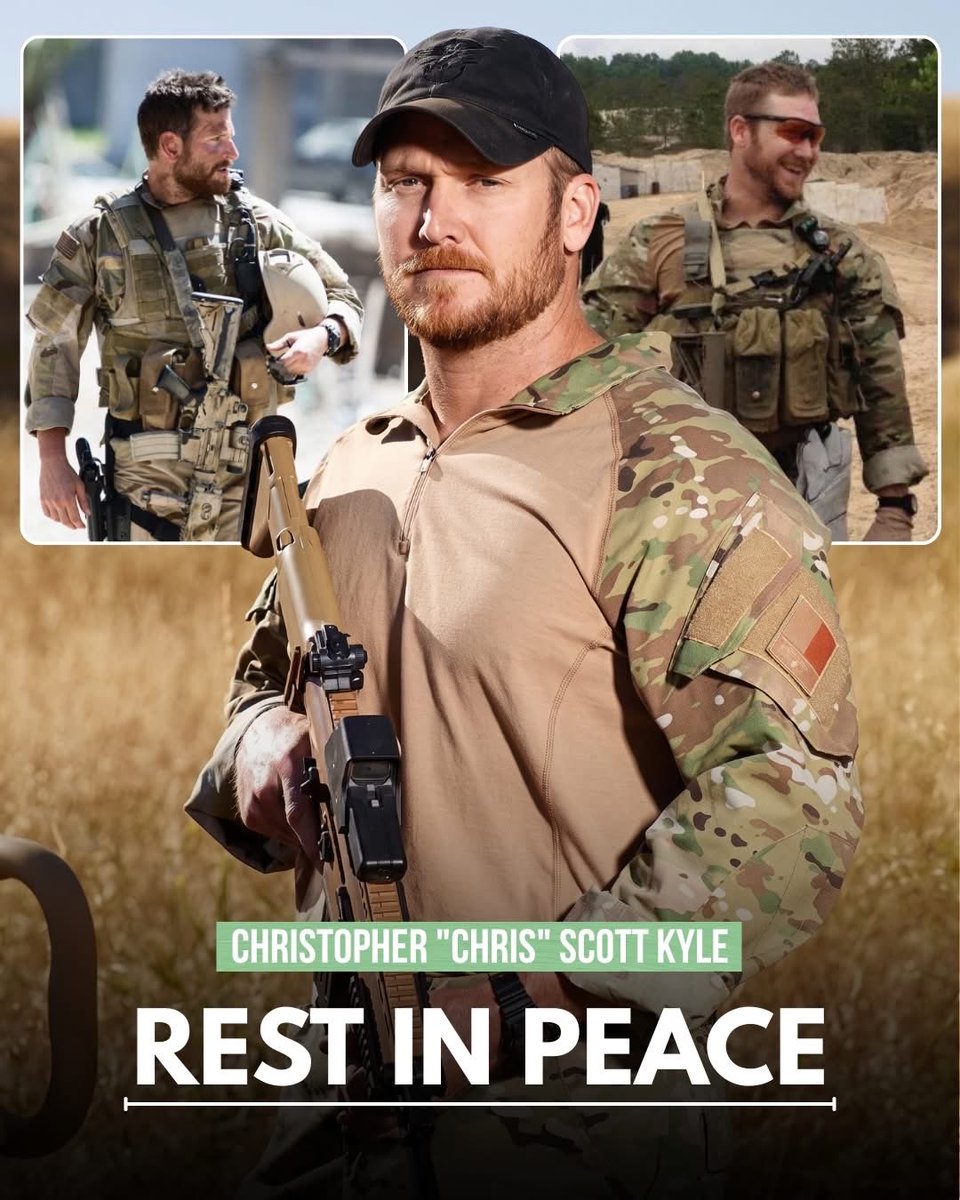 boonecutler's tweet photo. Chris Kyle became the most lethal marksman in American military history, credited by the Pentagon with over 160 confirmed long-range engagements across four combat tours in Iraq — a record that surpassed even Vietnam-era legends like Carlos Hathcock and Bert Waldron. Operating from rooftops and abandoned buildings, Kyle provided overwatch protection for ground troops, engaging targets from as close as 200 yards to as far as 1.2 miles away.

During the second battle of Fallujah, he spent weeks positioned above the battlefield, engaging dozens of insurgents from a single apartment window. In Ramadi, his effectiveness earned him a nickname among enemy fighters and a substantial bounty on his head. Off the battlefield, Kyle was defined by faith and family — the son of a Christian deacon who left the SEAL Teams after a decade of service to reconnect with his wife and children, later saying he could stand before God with a clear conscience about his work. He survived two helicopter crashes, three gunshot wounds, and six IED attacks in combat, only to pass away years later while trying to help a fellow veteran struggling with the invisible wounds of war.

Chris Kyle's story is ultimately one of service, sacrifice, and the difficult return home that so many veterans face.

#ChrisKyle #NavySEAL #AmericanSniper #MilitaryHistory #Veterans

https://t.co/s9yRwk0Va8