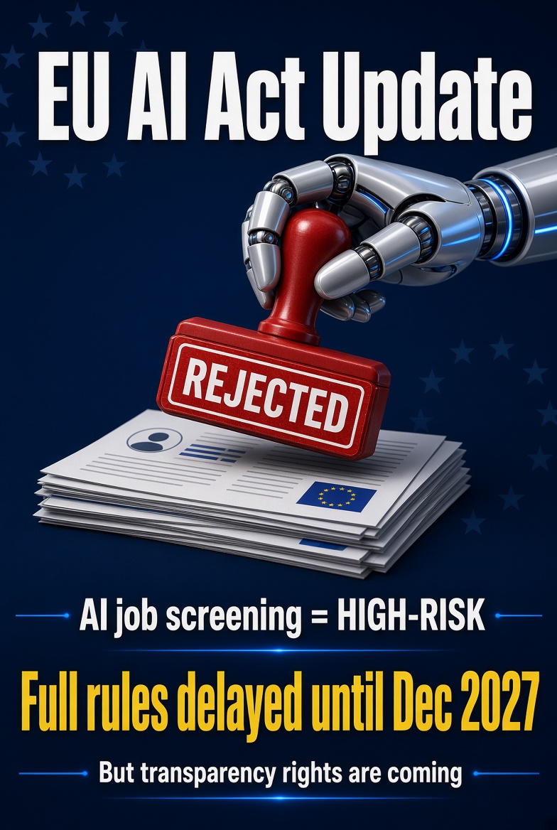 AI hiring remains high-risk: delayed deadlines don't mean a pass, algorithmic rejections must be explainable