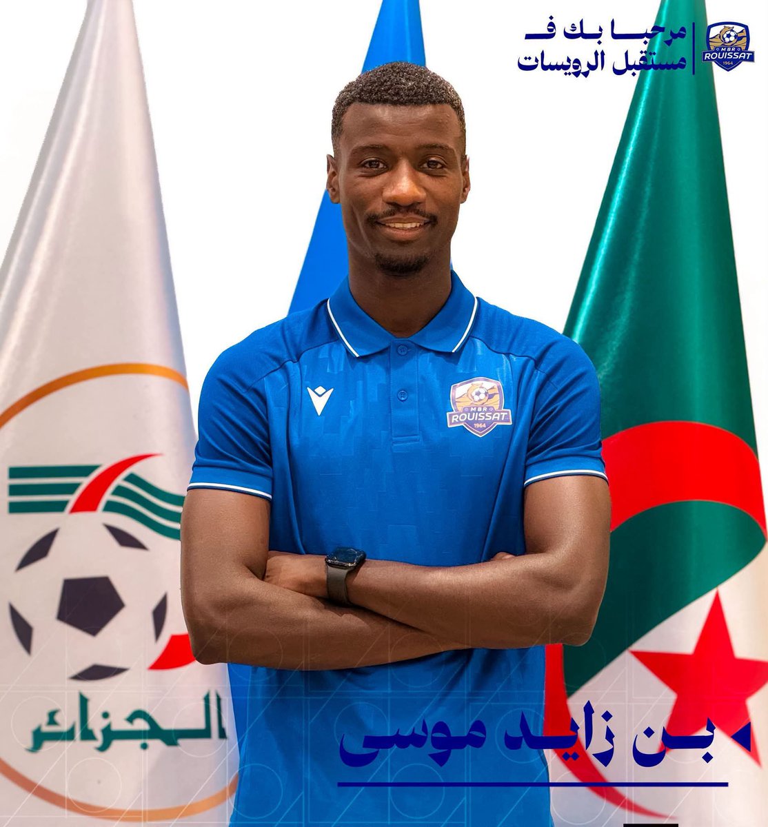 MBROUISSAT_1964's tweet photo. 🔵⚪ تعاقدات | 𝗠𝗘𝗥𝗖𝗔𝗧𝗢
في إطار تدعيم التعداد تحسبا للموسم الرياضي الجديد، تعلن إدارة نادي مستقبل الرويسات عن التعاقد مع المدافع:
- موسى بن زايد قادما من نادي السويحلي الليبي.
#MBR #mbrouissat #مستقبل_الرويسات https://t.co/oKBD52Rq2u