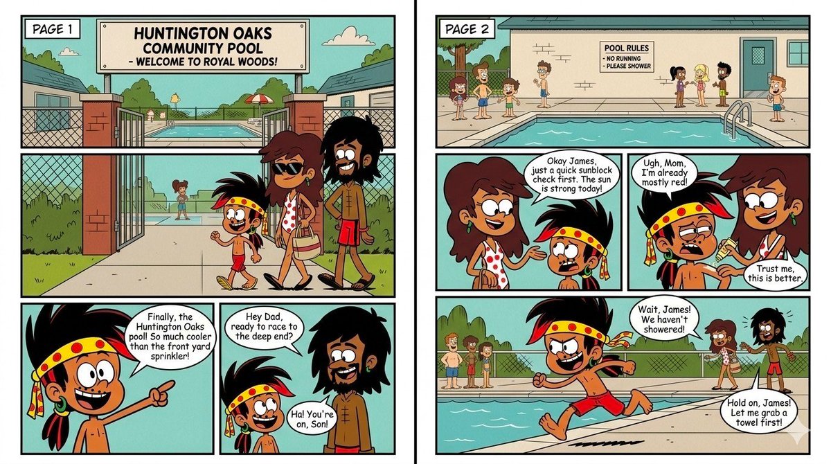 tatum_jame33182's tweet photo. #TheLoudHouse #jamesmaxwell #dustinmaxwell #Gloriasugarman #ComicArtists #art #minicomic #Nationalswimmingday
National Swimming day
James, my mom, my dad, and I are going to the pool. It is a summer day. https://t.co/gSFJ7M7xz7