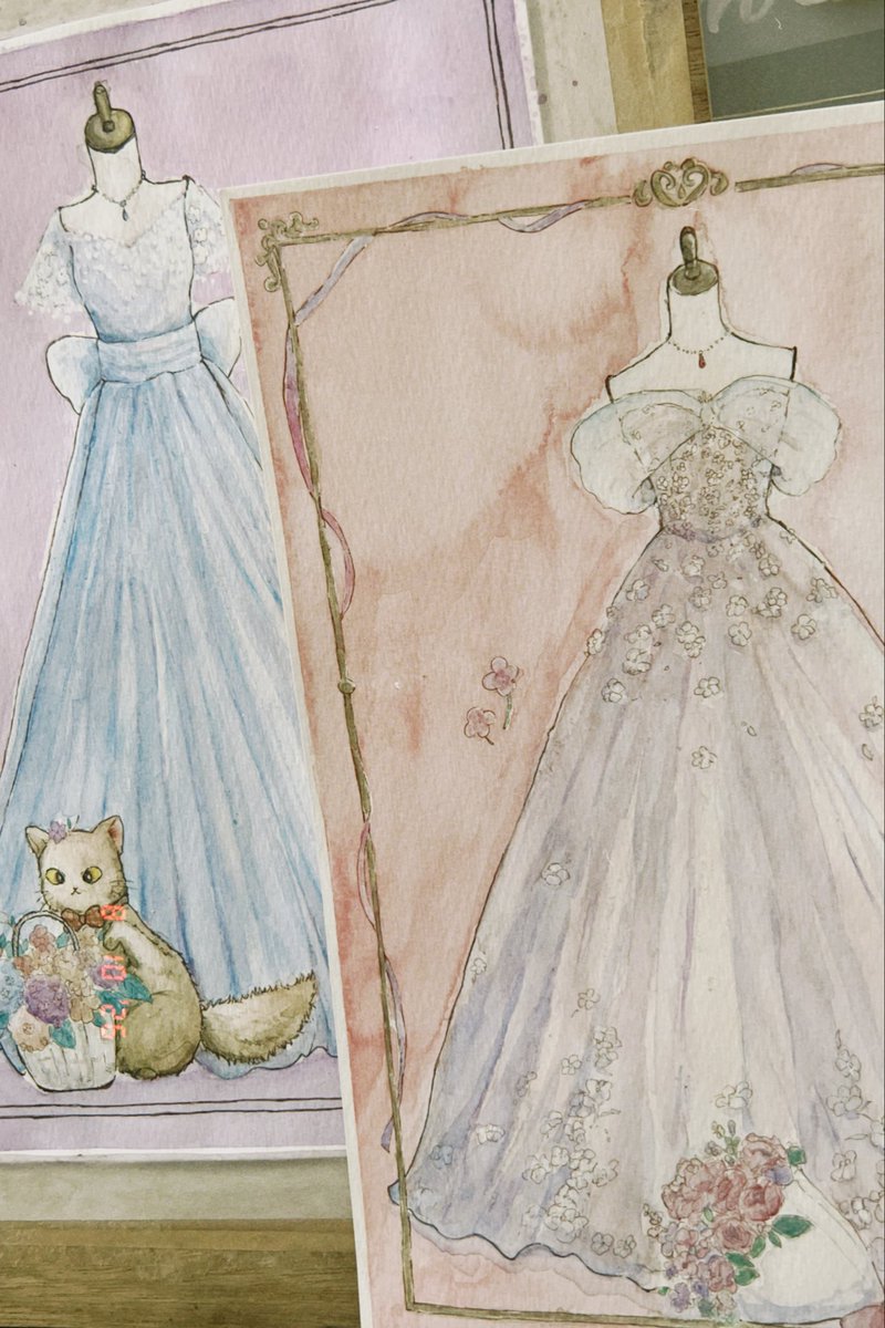 raicho926's tweet photo. なんとか間に合いまして…
今年はこちらの2枚書き足し(新作)
＋新作3枚
＋旧作2枚を友人と合同で出品いたします！印刷したらまたアップします！
水彩がたくさん描けて嬉しい。
気に入っていただけましたら
どうぞよしなに( ˙꒳​˙ )՞

#plusP21 https://t.co/TiWIEgJtdK