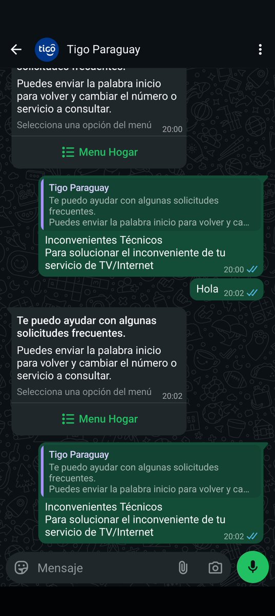 galomarginal's tweet photo. @TigoParaguay que onda ahora ni su bot responde??? https://t.co/lk6gefVWtK