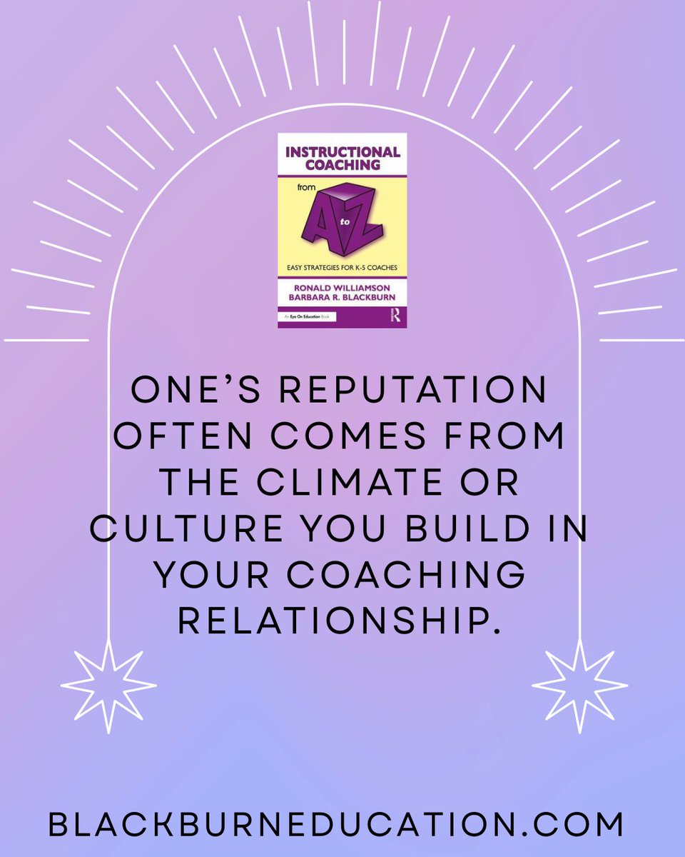 BarbBlackburn's tweet photo. How do you build your reputation? #eduleaders #coaches #instruction For more information, check out my new book for instructional coaches.  https://t.co/RI5SDfz4YR https://t.co/4TbYb2qXvF