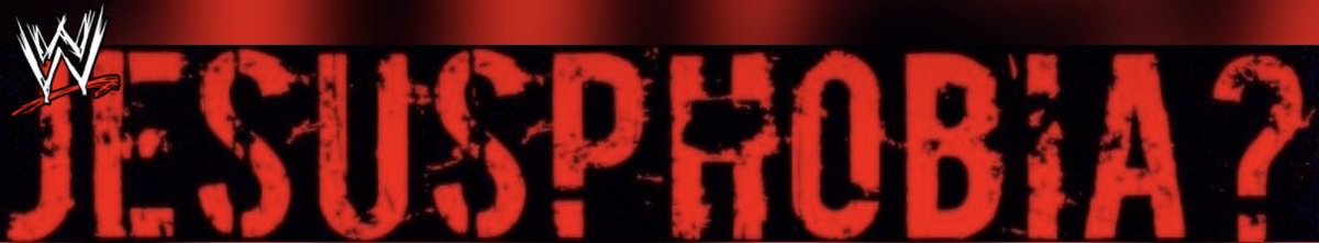 NotThatTomGreen's tweet photo. If you just add a WWE logo, JESUSPHOBIA looks like a 2004 PPV where Triple H wrestled for 40min and you still weren’t flown out for. https://t.co/etIeVH95H2
