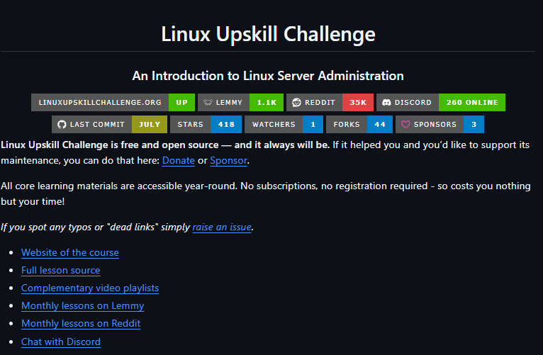 ErickSky's tweet photo. ¿Quieres aprender Linux pero todos los cursos te parecen demasiado teóricos?

Encontré esto y está brutal!!

Un reto gratuito y open source para aprender a administrar un servidor Linux haciendo cosas reales desde la terminal.

- 20 días.
- 1–2 horas al día.
- Cero clases aburridas.
- Día 0: creas tu propio servidor.
- Después aprendes SSH, navegación, usuarios, permisos, procesos, servicios, redes, seguridad, logs y mucho más.

La idea no es "aprender comandos".

Es terminar el mes siendo capaz de administrar un servidor Linux de verdad.

Y lo mejor:

→ Es 100% práctico
→ Funciona con Ubuntu Server
→ Puedes hacerlo en Hostinger, AWS, Azure, GCP, DigitalOcean o una VM local
→ Es gratis
→ Es open source
→ Puedes hacerlo a tu ritmo

Incluso hay una comunidad que lo sigue mensualmente.

Si estás entrando en DevOps, Cloud, cybersecurity o backend, este es de esos repos que vale la pena guardar.

REPOOO👇