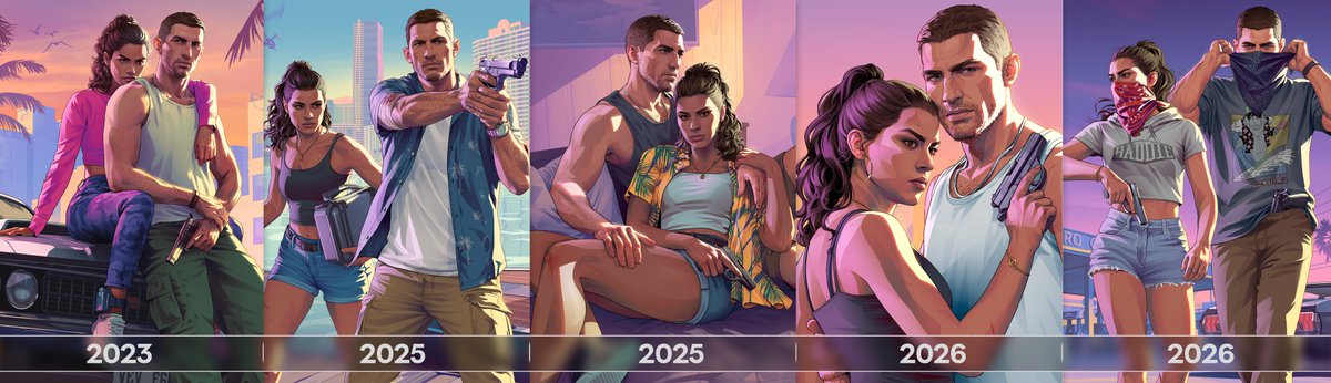 videotech's tweet photo. The long Lucia and Jason artwork evolution to present day https://t.co/bkYGOLygcv