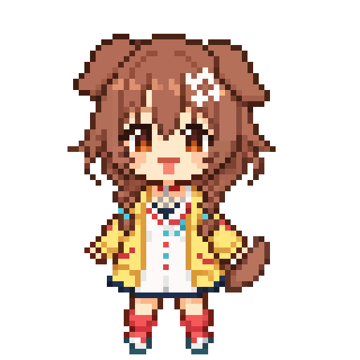BakaBombJam's tweet photo. 戌神ころねさんをドット絵で描きましたー！
おれの推し！！
＃できたてころね　＃ドット絵 https://t.co/TT3js5Xp2t