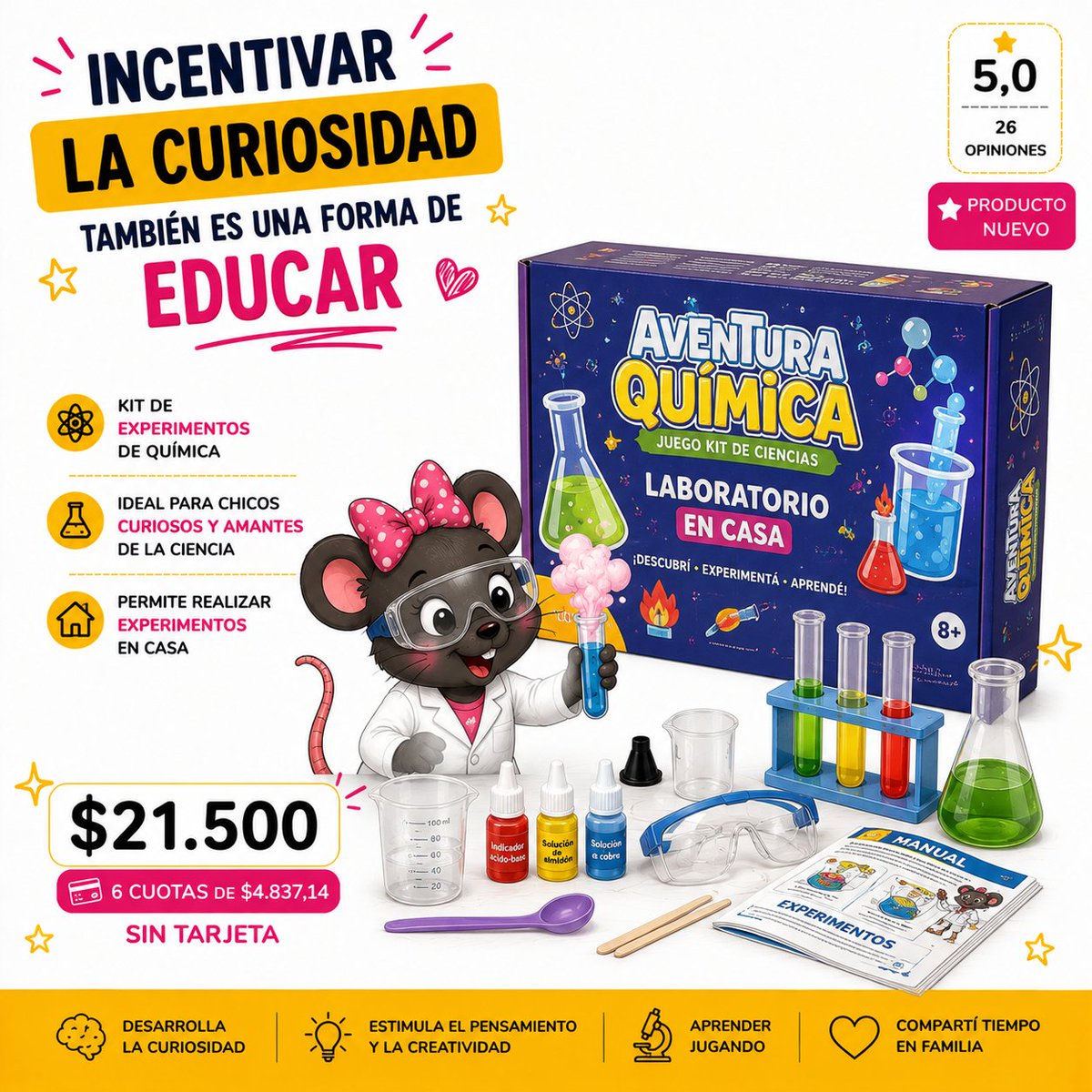 RataMarket's tweet photo. 🎁 ¿Te perdiste alguno? Repasamos los primeros 4 días

Ya encontramos 4 regalos para chicos modernos, curiosos y difíciles de sorprender. 👀🐭

🎨 Día 1: Maped Blow Pen Art — para pequeños artistas. https://t.co/G3Irc1KAZ9
🗝️ Día 2: Escapá: Fuga de Alcatraz — para amantes de las pistas y los desafíos. https://t.co/imizOAJSKE
✏️ Día 3: Lápiz 3D — para dejar volar la creatividad. https://t.co/kdjGb6xRFQ
🧪 Día 4: Aventura Química — para pequeños científicos y fanáticos de experimentar https://t.co/UghxzuEto5