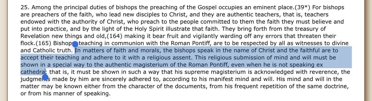 NeoTzarist's tweet photo. @j_wed_123 @GeoffKlein3 “This religious submission of mind and will must be shown in a special way to the authentic magisterium of the Roman Pontiff, even when he is not speaking ex cathedra” Lumen Gentium 25 https://t.co/DdbnnGMRal