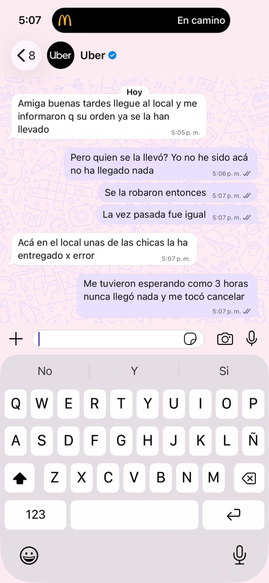 JeanCarlos_593's tweet photo. @McDonalds no se que pasa en la tienda de Ecuador la que esta en Duran ya con esta es la tercera vez que me pasa lo mismo, pero esta vez el señor que le tocaba traerme me digo reporte esto siempre pasa en esta tienda que dicen que le entregan a otro repartidor https://t.co/XsnuT7c7x4