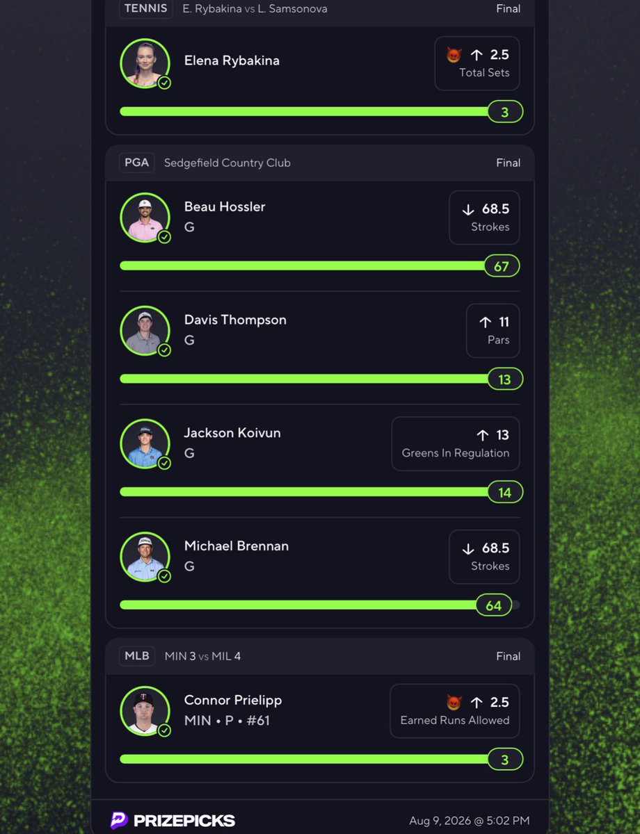 hopoffza's tweet photo. cashed two 6 mans this week on #pga &amp; #mlb 😌 #prizepicks https://t.co/8UUfn2Qncm