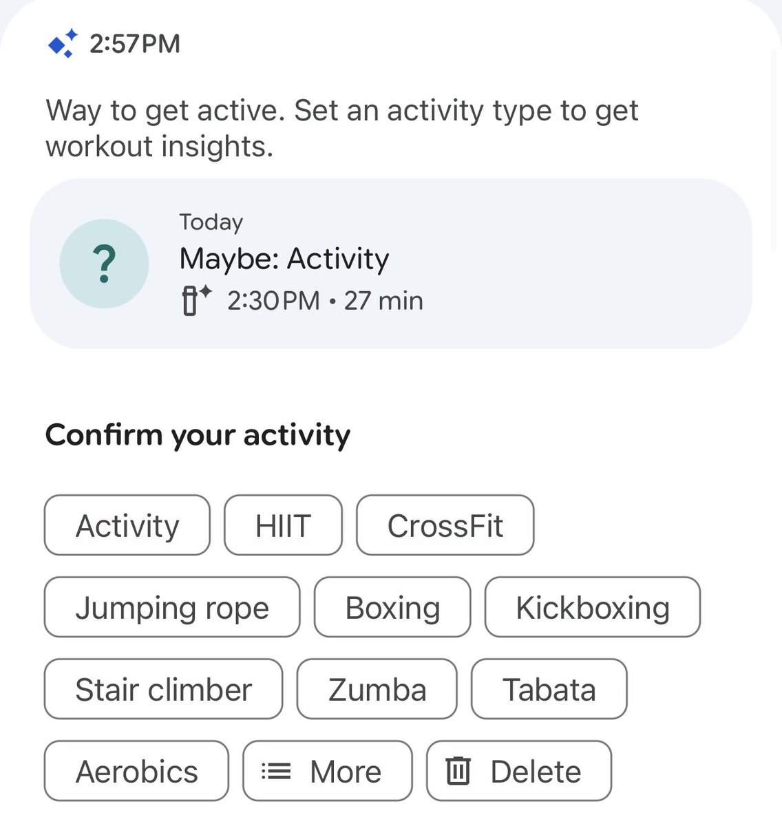 meresuggestion's tweet photo. All I do is play tennis, lift, run, and walk. Google health will recommend me every other activity under the sun except the one I actually did (tennis in this case) https://t.co/0ruQUVHrrr