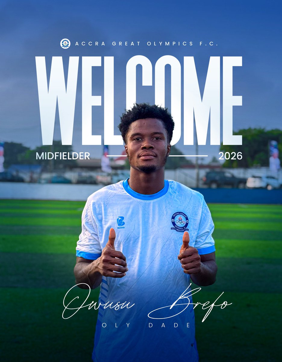 GreatOlympicsfc's tweet photo. Midfielder βOwusu Brefoβ joins us from @NAGODFC
You are welcome to the wonder club ππ€π
#OlyDade #DadeMashie https://t.co/hyAWEpKvLg