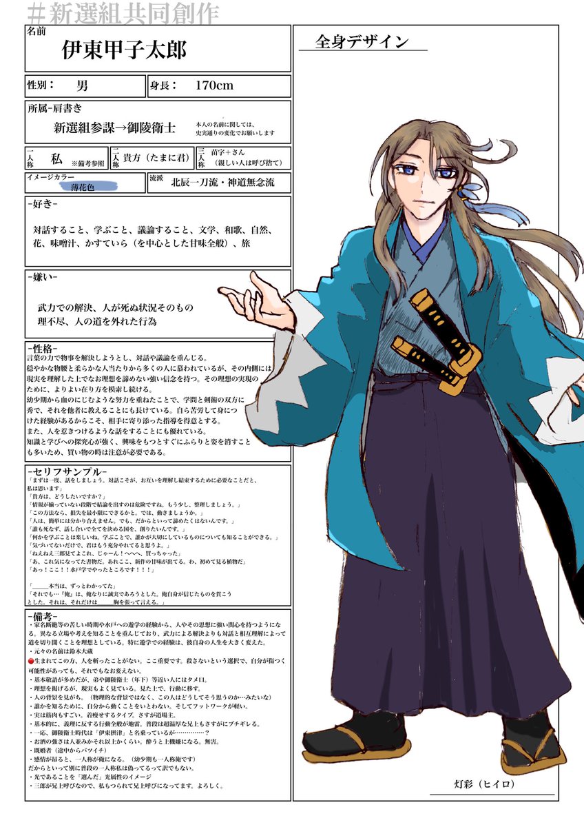 Hiiro_aosakura's tweet photo. こっちにもあげとこ
共同創作｢青い桜は夢を見る｣のイトーさんのキャラシートになります、よろしくお願いいたします🙌
 #青い桜は夢を見る
 #青夢_鈴木兄弟 https://t.co/d08ivCLpU6