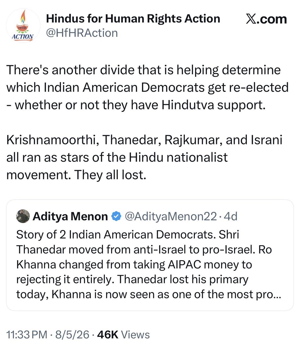 SuhagAShukla's tweet photo. We live in a time where a MAGA US Attorney investigates a Hindu AMERICAN citizen tipped off by a Pakistani troll and a fringe leftist “Hindu” group and its radical ally celebrate the loss of proud Hindu American civil servants who made lasting contributions benefiting America.

Ekla Chalo Re…🚶🏾‍♀️