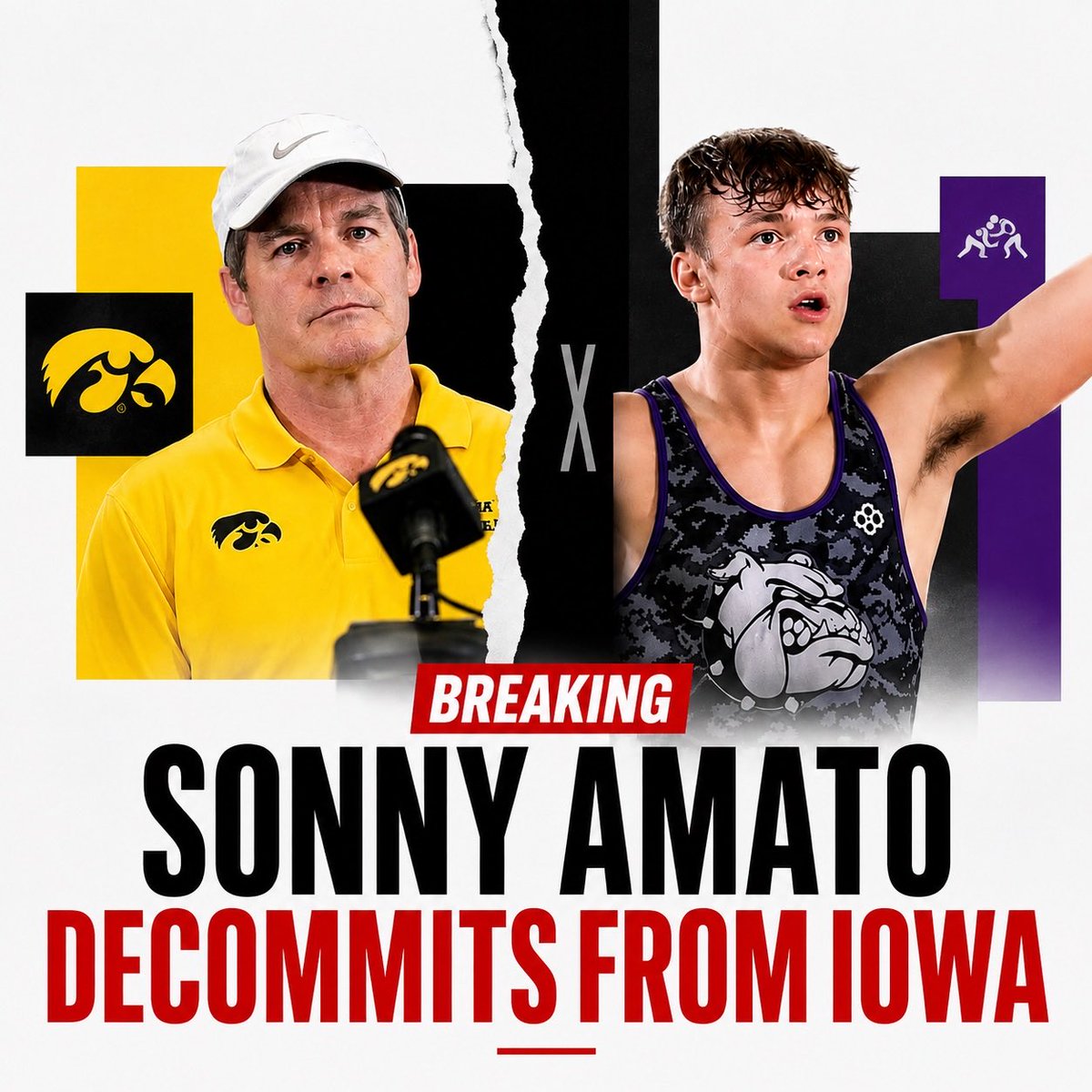 RudisRowley's tweet photo. 🚨Sonny Amato/Iowa is getting MESSY

Iowa reportedly pulled his offer after he stayed home to train with his dad instead of coming to Iowa City

Now there’s chatter about off-mat issues and potential eligibility concerns, while Amato’s side says Iowa was a “negative situation”😬 https://t.co/z26CCQXCMk