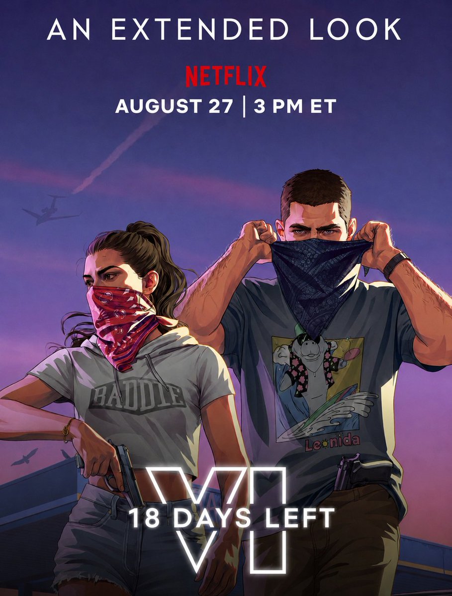 GTA6_Premium's tweet photo. Grand Theft Auto VI: An Extended Look releases in 18 days! https://t.co/4ZpXSR22GT