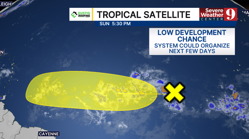 DHeckardWFTV's tweet photo. #TROPICS SUN PM UPDATE
Watching 3 areas in the Atlantic this week
> Area in open Atlantic has a Low Development Chance as it moves west
> Area near Africa has a Medium Development Chance and could be a TD late week
> NEW Area west of Bermuda has a Very Low Development Chance https://t.co/8NLKVztNS2
