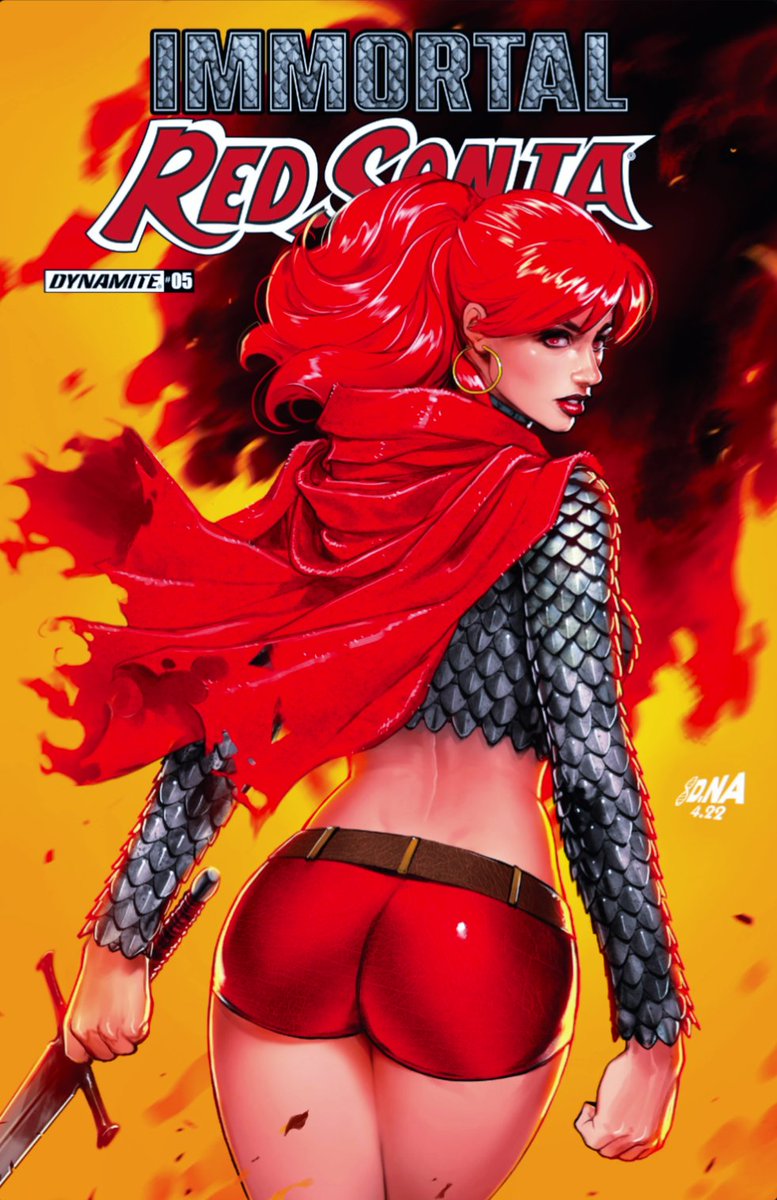 RetroCheating's tweet photo. I wouldn't take my eyes off this one :D Even for a second :D No matter how hard that might be, haha #ImmortalRedSonja #RedSonja #Dynamite #Comics #Streaming #Animated #Films #Movies #TvSeries https://t.co/eN8DjDqD5N