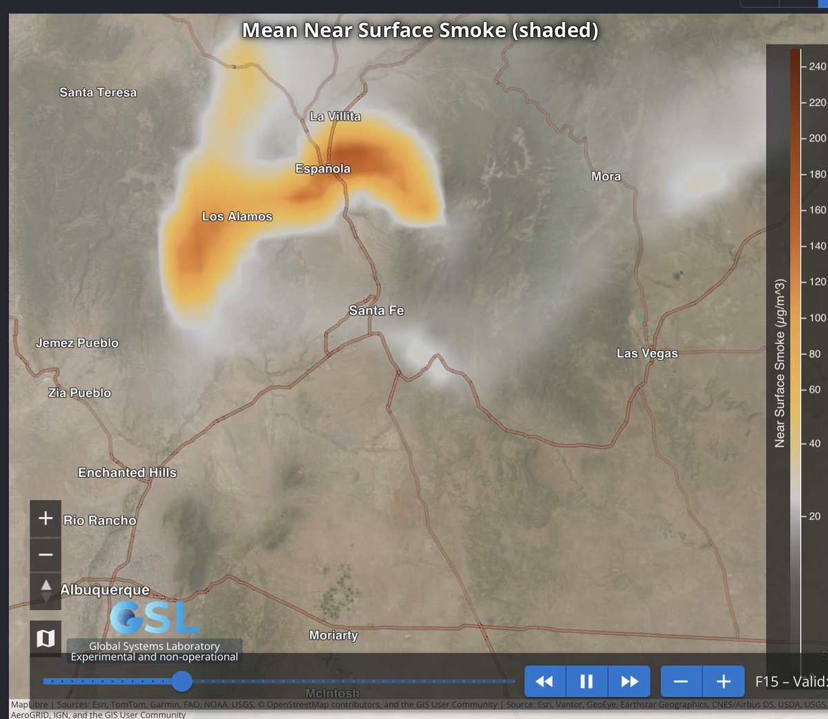 Bewickwren's tweet photo. The 3000 acre #FrijolesFire is causing a #health #emergency in some areas of north central New Mexico due to very heavy #smoke at 1800 MDT August 9 2026
#NMFire
🔥🔥🔥 https://t.co/RMnQQvwSMX