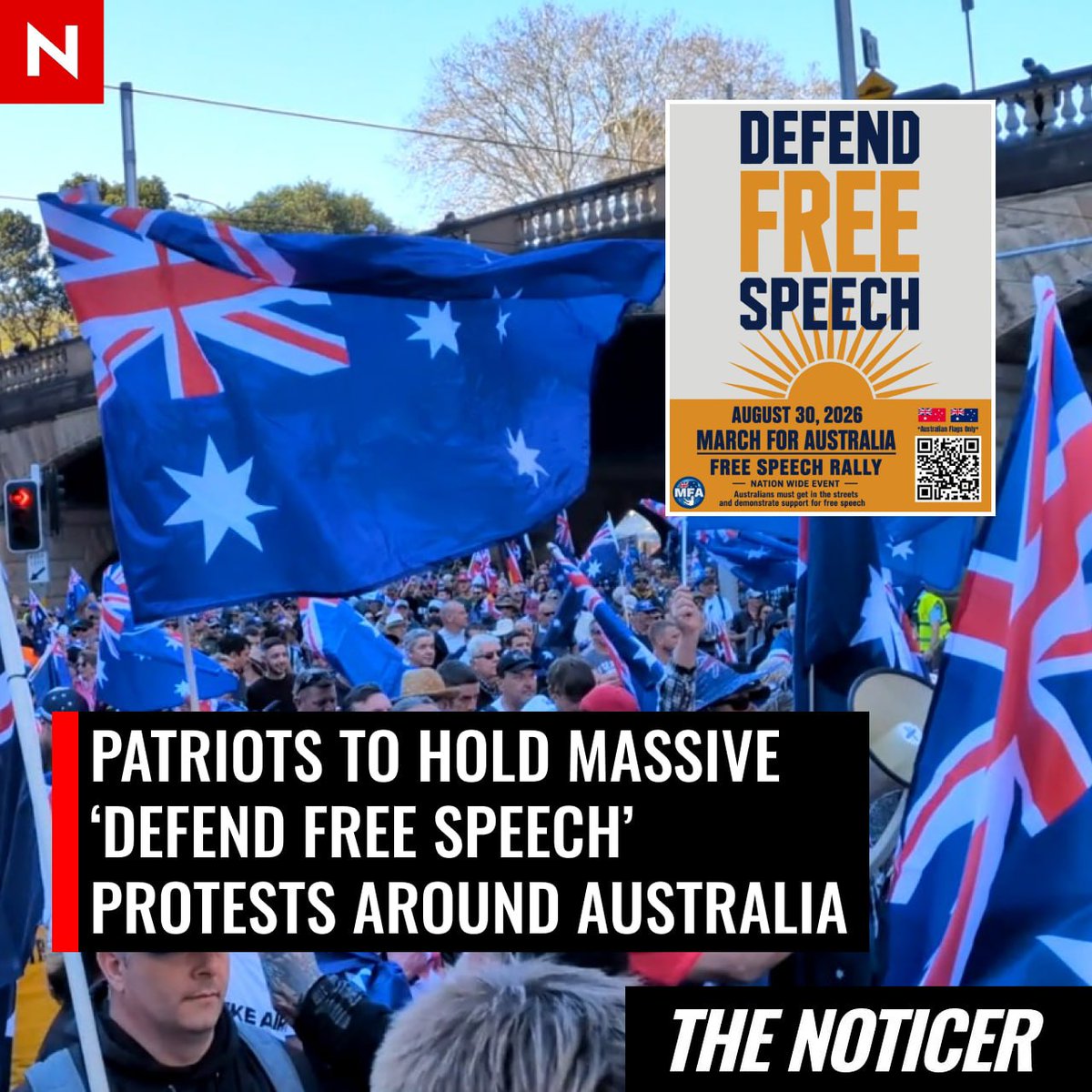 MarioNawfal's tweet photo. 🇦🇺 Australians are hitting the streets nationwide to protest what they're calling a full-scale assault on free speech 

Hate speech laws, banned political parties, and online censorship all on the chopping block of public fury.

Rallies are being organized across the country by patriots who've apparently had enough of being told what they can say, think, and vote for.

Writer: Oliver
https://t.co/NQPF7D3eiN