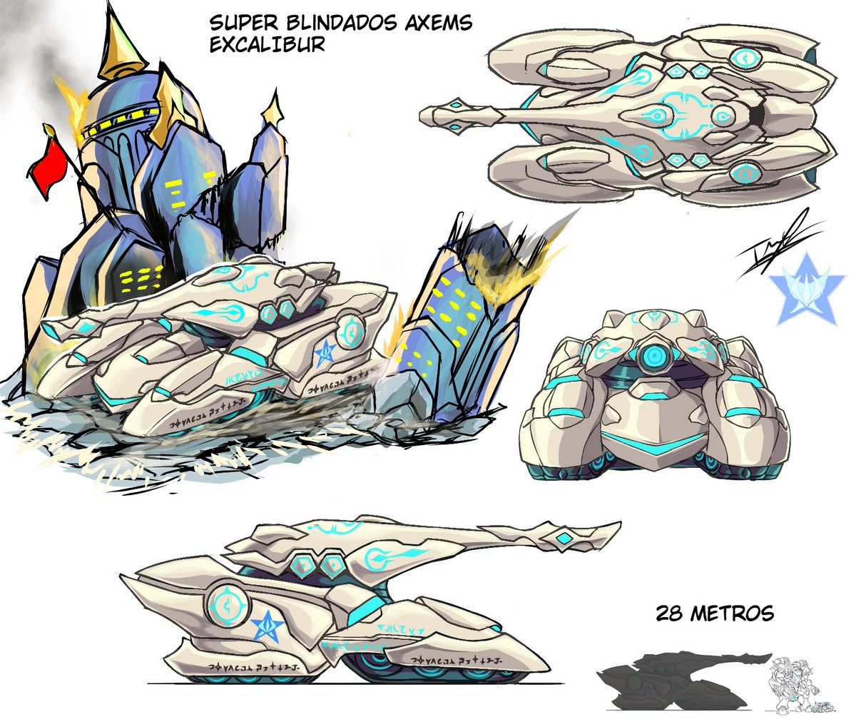 SeryusDrawn's tweet photo. Super Tank EXCALIBUR :D https://t.co/OUmWUM7L9W