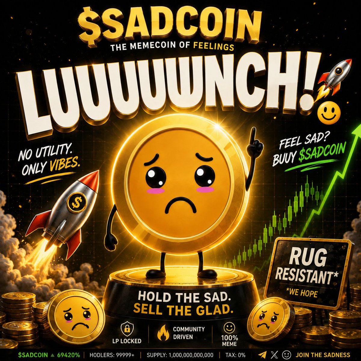 SADDEST_COIN's tweet photo. Still can buy on start😭😭🚀 https://t.co/4kywRJloJr