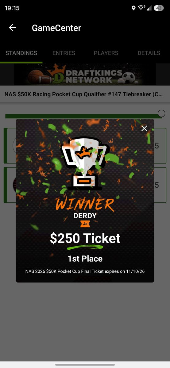 RidinDerDy's tweet photo. Overall, an underwhelming day, saved by a couple solid lineups. I prolly put too much stock into the brake issues.

Got kicked in the junk in cash but got redemption in my tiebreaker contest for a Pocket Cup ticket, just missed on a couple more and 11th in the mini.

#RidinDerDy https://t.co/SM77R9HCPk