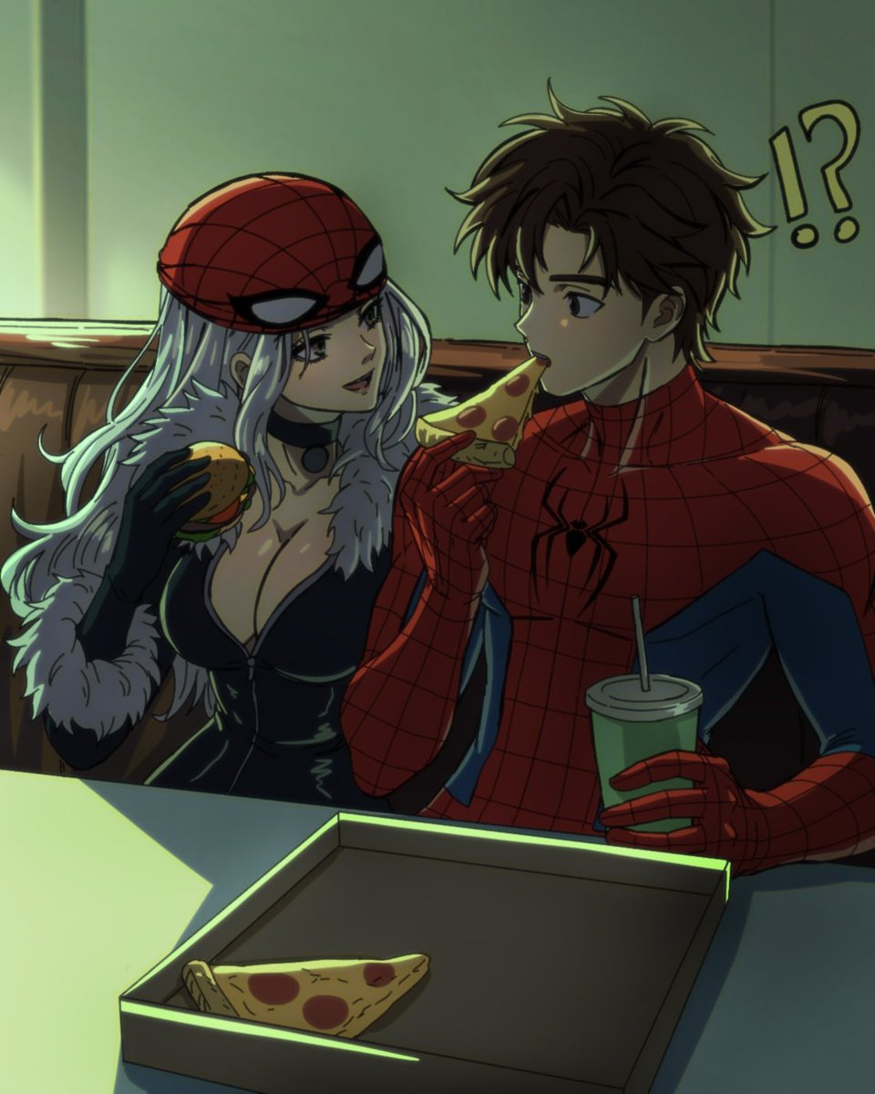 Artsaoword's tweet photo. Black cat and spiderman
🍕🍔

#spiderman #blackcat #spidermanbrandnewday https://t.co/n9TaUrI4Hw