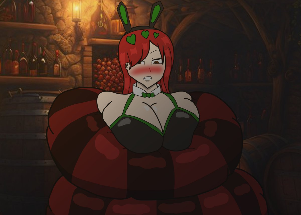 FemFataleLover's tweet photo. - Unexpected Encounter
_____

During a job for her guild, Erza takes the role of playing a Playboy Bunny girl, when a strange sound catches her attention. She goes to check it out and is taken aback when a very clingy snake squeezes her, much to her annoyance than anything. https://t.co/QDhQuuQ0qa