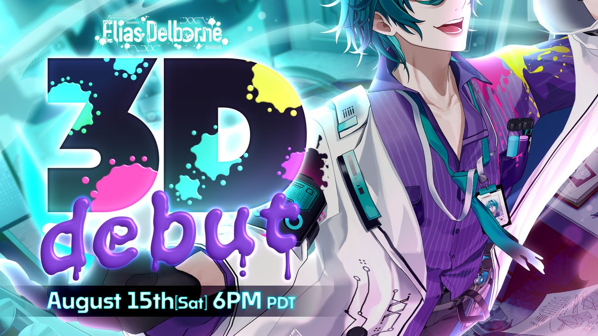 EliasDelborne's tweet photo. 【🧪Elias Delborne 3D Debut 🌪️】

You ever wonder what truly goes on in your brilliant scientist's lab? Well, let me show you...

🗓️Aug. 15th, 9:00PM EDT | Aug. 16th, 10:00AM JST

Waiting Room:
https://t.co/PMILixjqCF

#EliasDelborne3D #EliasDelborne #Lamentus https://t.co/6LEJr6ajZA