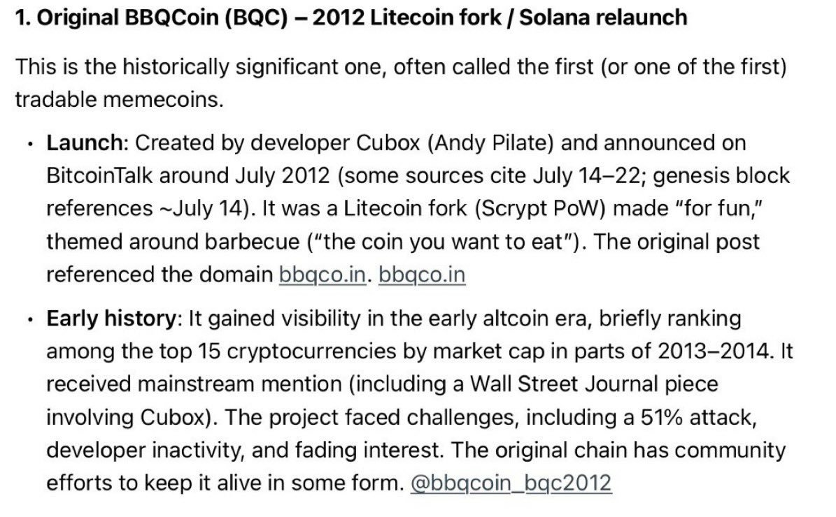 BBQCoin2012's tweet photo. Don't forget $BBQCOIN 🍖🍖

The first memecoin to ever exist 

33cjJr5CWcJ3mxUvQP6z8JgAofumGDLFgLqUtq9Cpump https://t.co/ACTSdRSozW