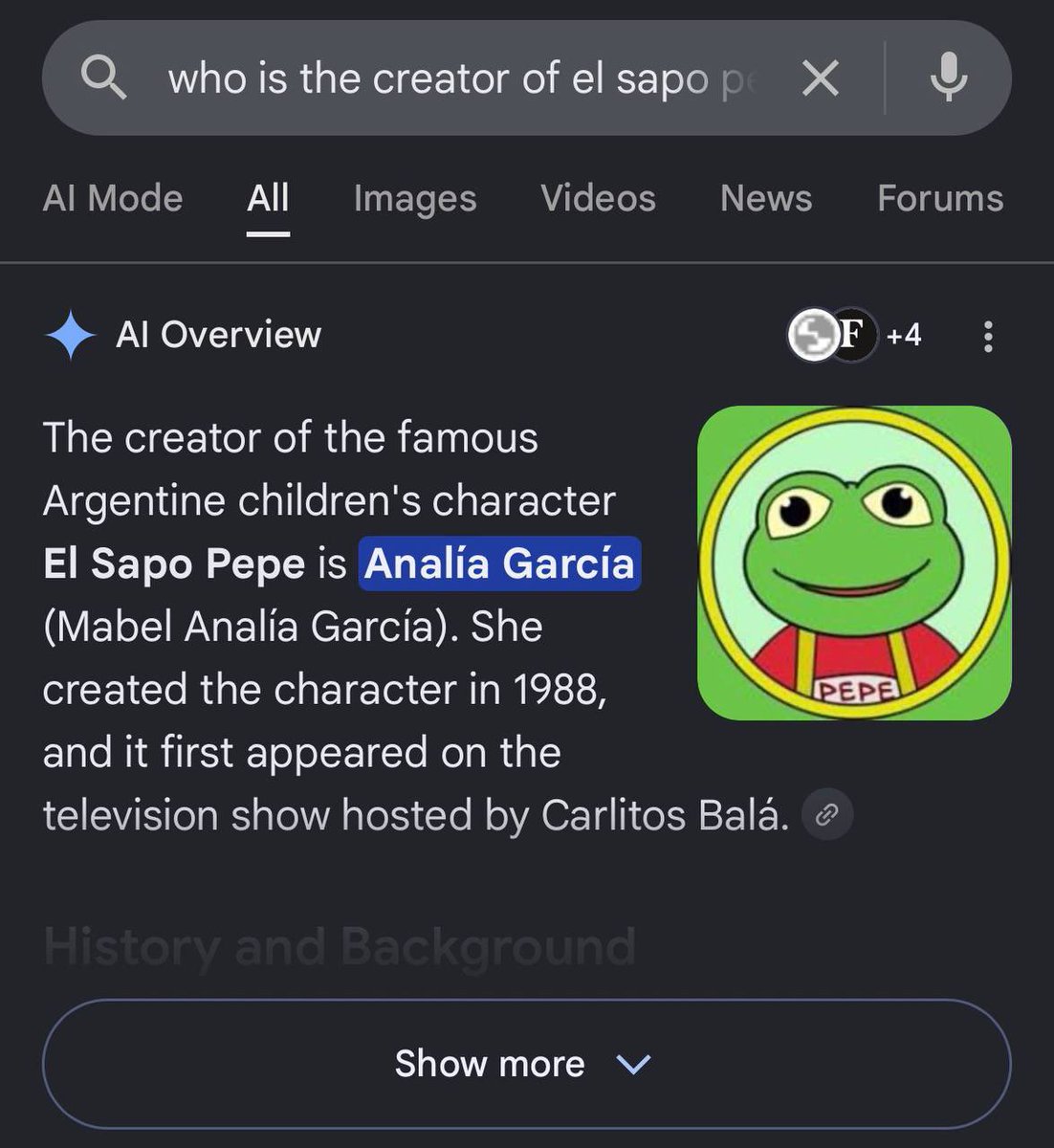 dev_onchain's tweet photo. seeing TOAD moving back.
Well i don’t know how the OG creator ca is still at this levels, without analia we won’t have EL Sapo Pepe https://t.co/Pmu5LI5xhH