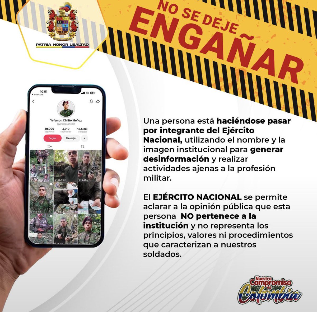 StephBatesPress's tweet photo. #Informese El expresidente Gustavo Petro publicó un video presentándolo como el testimonio de un supuesto soldado que le agradecía. El Ejército Nacional aclaró que la persona que aparece allí no pertenece a la institución y calificó el video como desinformación y un montaje.

¿Hasta dónde se puede llegar por los egos políticos?