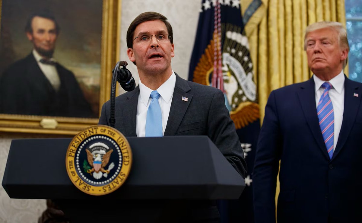 RpsAgainstTrump's tweet photo. Trump’s former Defense Secretary Mark Esper says Iran’s new demands to reopen the Strait of Hormuz show that its leadership believes it has the upper hand:

“It shows that they believe that they have the upper hand, they believe they are winning, and they are already. So that’s what we’re up against right now.”

“These demands they’ve now raised last night show that they are emboldened, that they feel confident about their position in the world.”