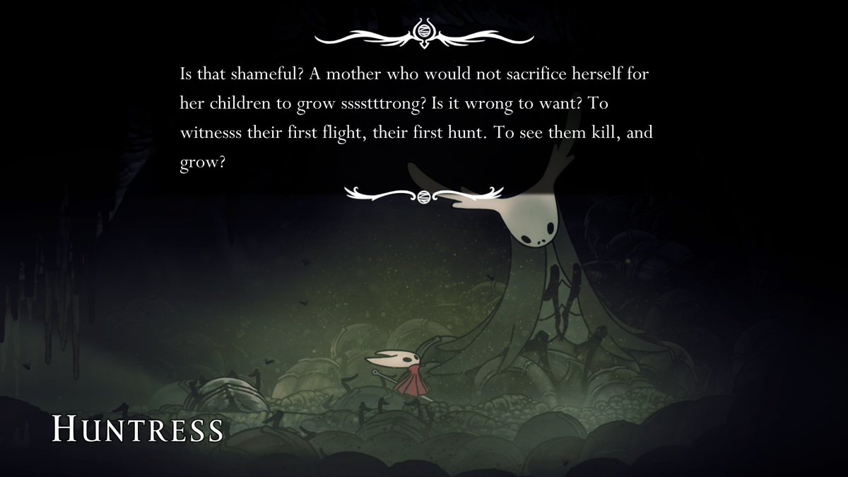 reidabesteroo's tweet photo. @Kelocitta replayed through huntress' quest recently and i feel like her and herrah have so many parallels her conversatioms with hornet made me so sad when viewing it from the perspectivr of huntress being a narrative parallel to herrah https://t.co/F9kElM86xx