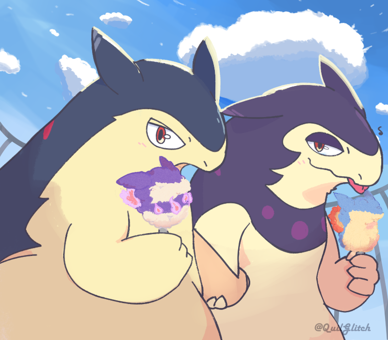 QuilGlitch's tweet photo. Cotton Candy 🦡🦡

Happy Typhlosion Day ! ! !

#TyphlosionDay #バクフーンの日 https://t.co/yBRa3ogYAX