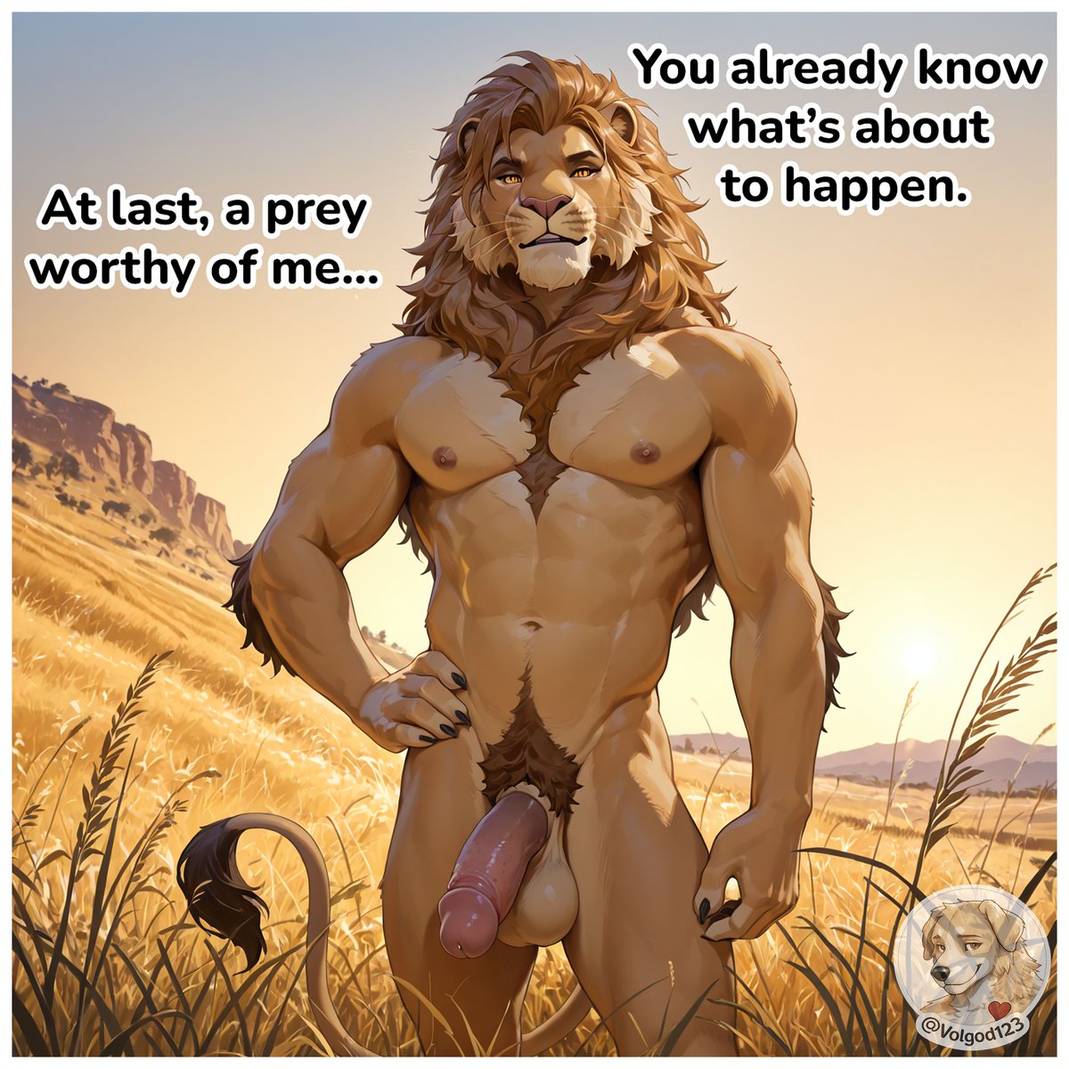volgod123's tweet photo. Happy Lion Day 🦁
He’s finally found a prey worthy of him… You !

And he looks like he already knows exactly what’s about to happen 🔥

#AIFurry #FurryAI #FurryNSFW #LionDay https://t.co/ZYx9YVv9Dd