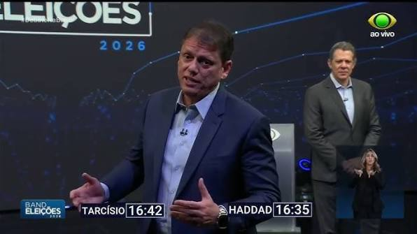 RafaelFontana's tweet photo. O Tarcísio está JANTANDO o Haddad ao vivo.

Situação constrangedora para o petista, o Haddad está ficando traumatizado, vai chorar no banho. https://t.co/7ar2NdpDSp