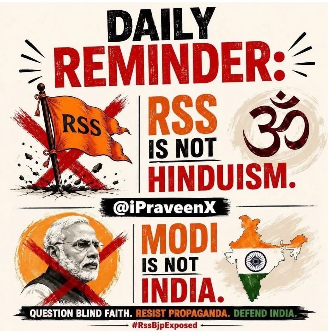 GuptaPragnya's tweet photo. All those WhatsApp Unkil and Aunti need to wake up each morning and be taught this. 
Send this to each one of them. 

Save Democracy from RSS
Save Democracy from Hindutvaism https://t.co/isBIfNQkWh